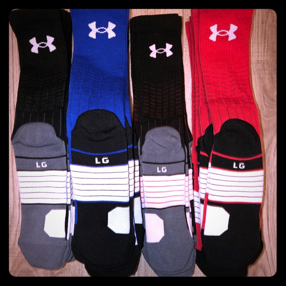🎉X3 Under Armour Elite Style Cushion Sock Men’s L